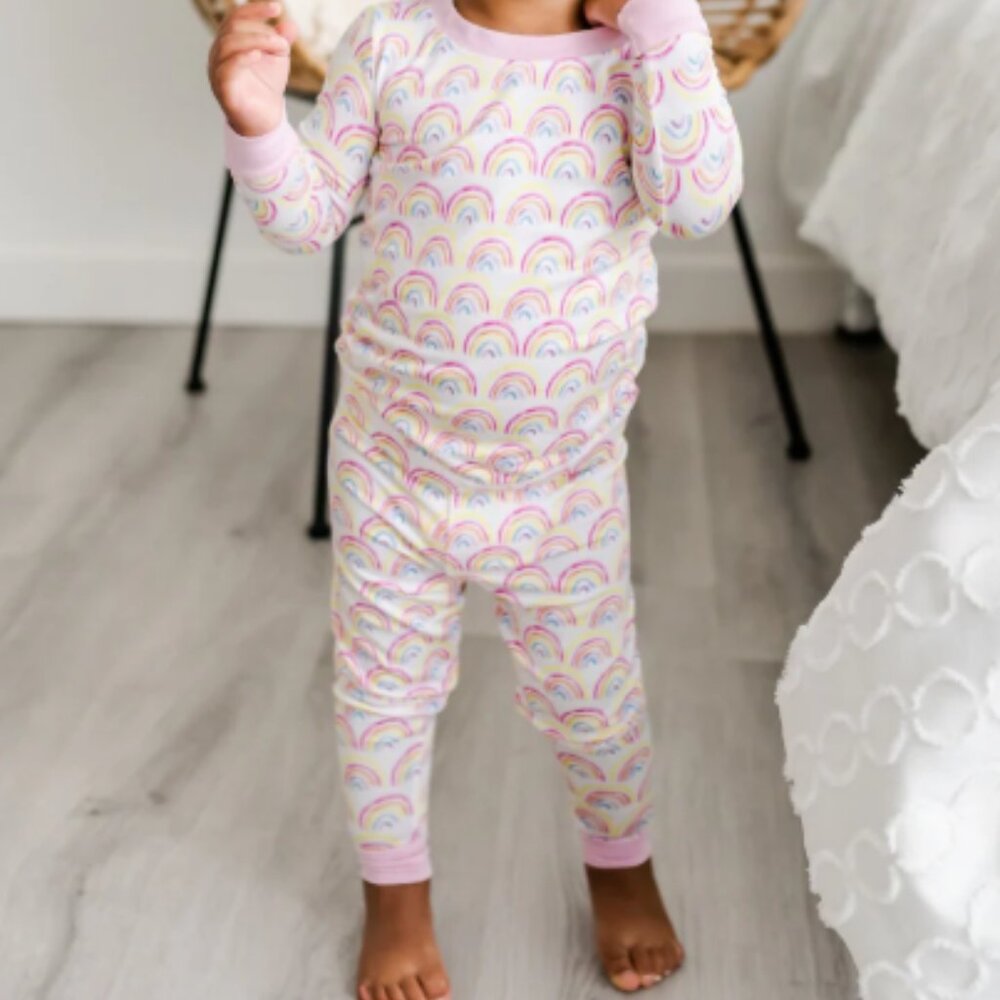 Little Sleepies Pastel Rainbow Pajama Set